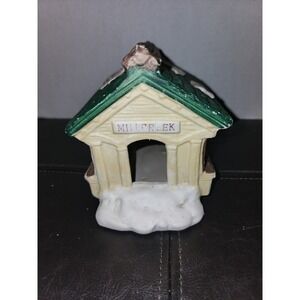 Millcreek Covered Bridge Figurine Porcelain Ceramic Vintage‎